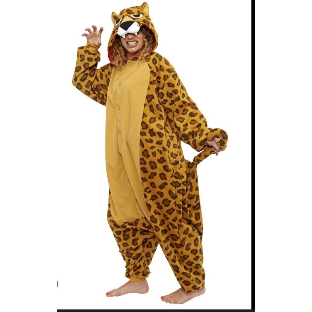 NWT Critter Costume Hooded One Piece Unisex Cheetah Oversize One Size Loungewear